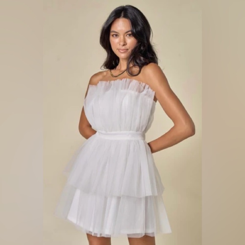 Altar’d State White Ivory Annalise Tulle Dress Size Medium
